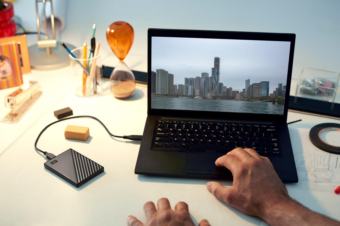 WD My Passport HDD 1TB 2TB 4TB 5TB External Harddisk ฮาร์ดดิสพกพา Black สีดำ ,USB 3.2 Gen 1 , USB A 2.0 Western Digital