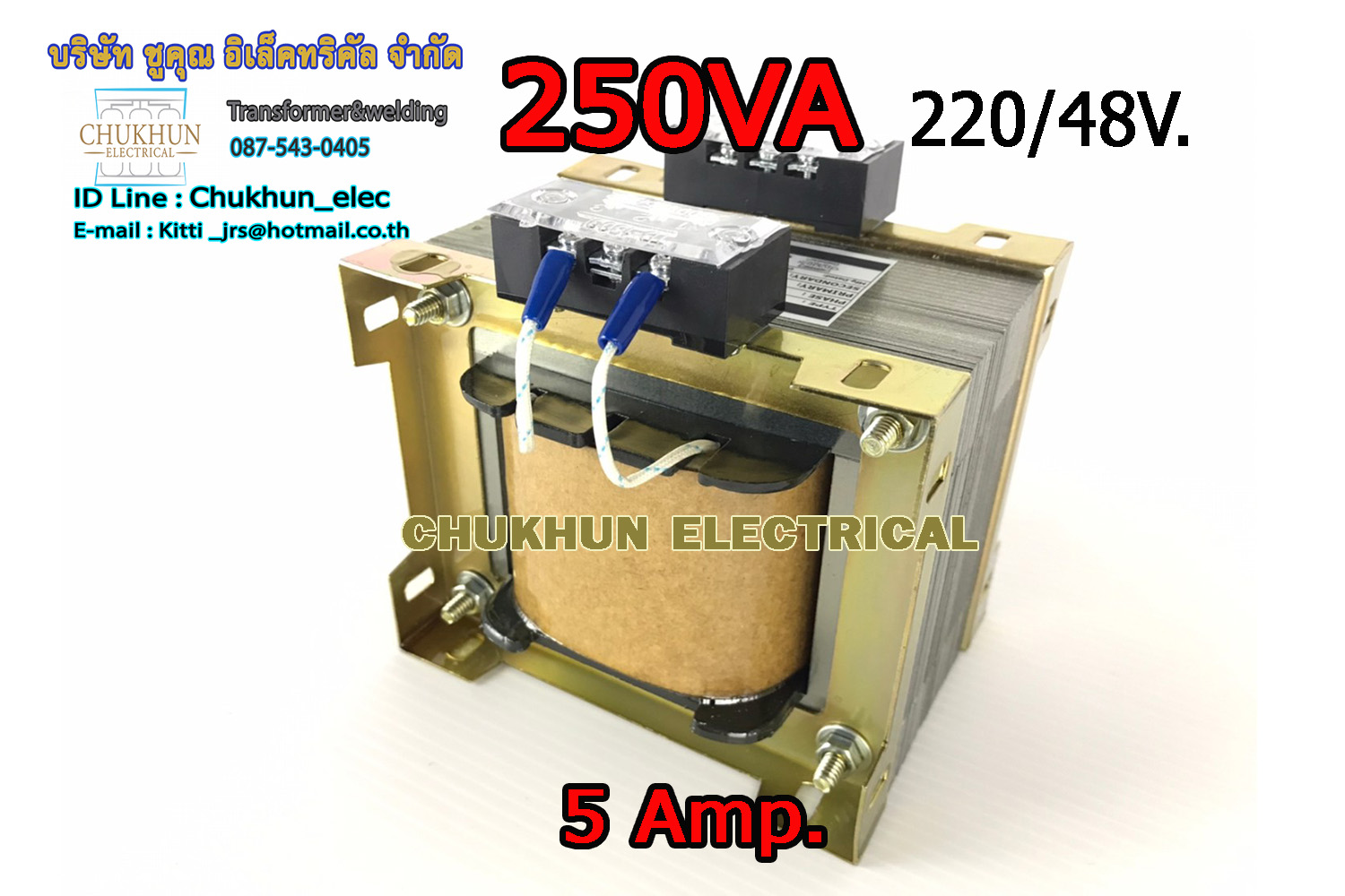 หม้อแปลงไฟฟ้า Input 220V. Output 48V. 5Amp