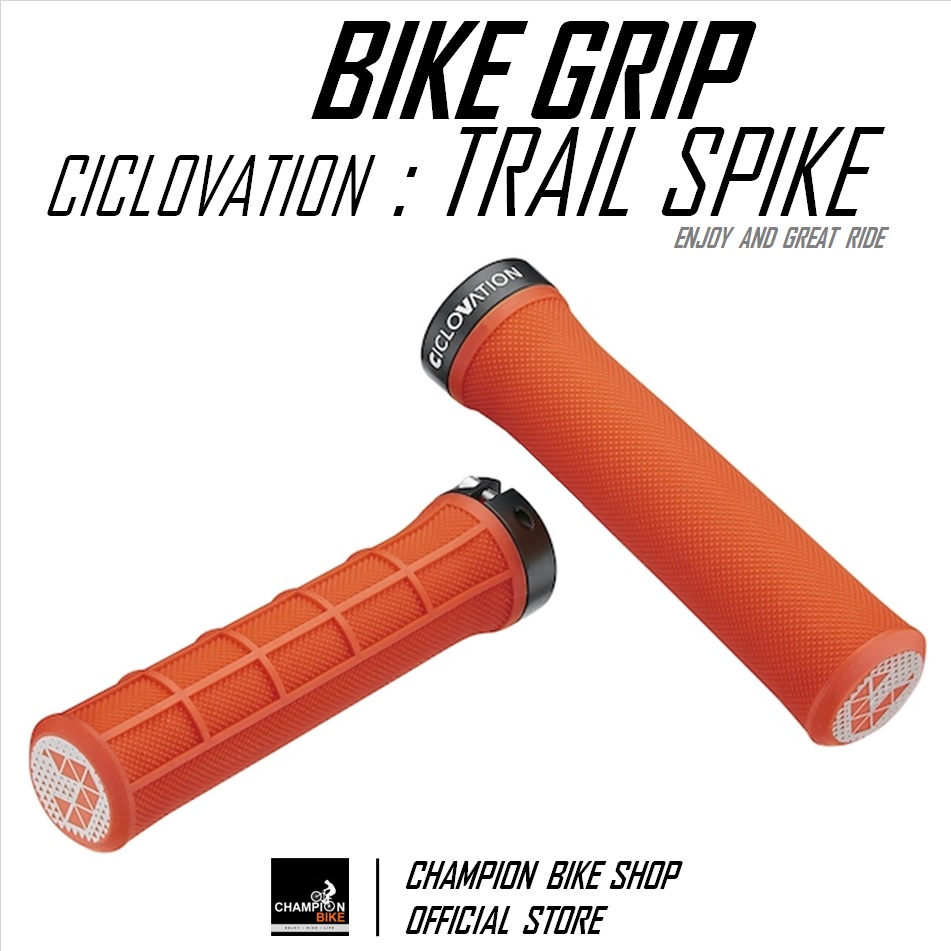 ปลอกแฮนด์จักรยาน CICLOVATION : TRAIL SPIKE CONICAL BIKE GRIP สีส้ม