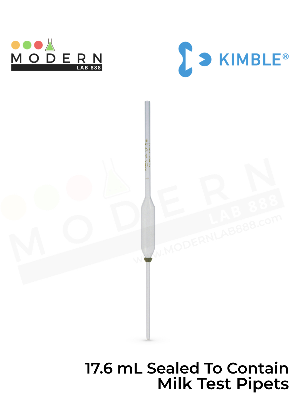 17.6 mL Sealed To Contain Milk Test Pipets