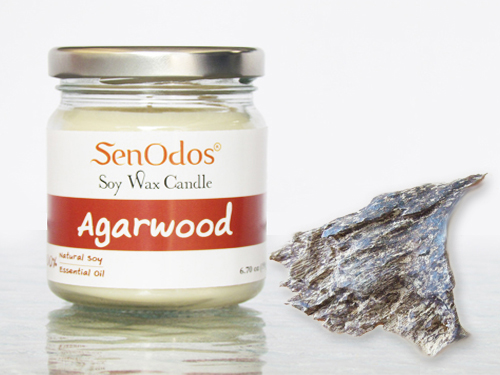 SenOdos เทียนหอม อโรม่า เทียนหอมสปา Agarwood Scented Soy Candle Aroma 190 g. -กลิ่นไม้หอมกฤษณาแท้