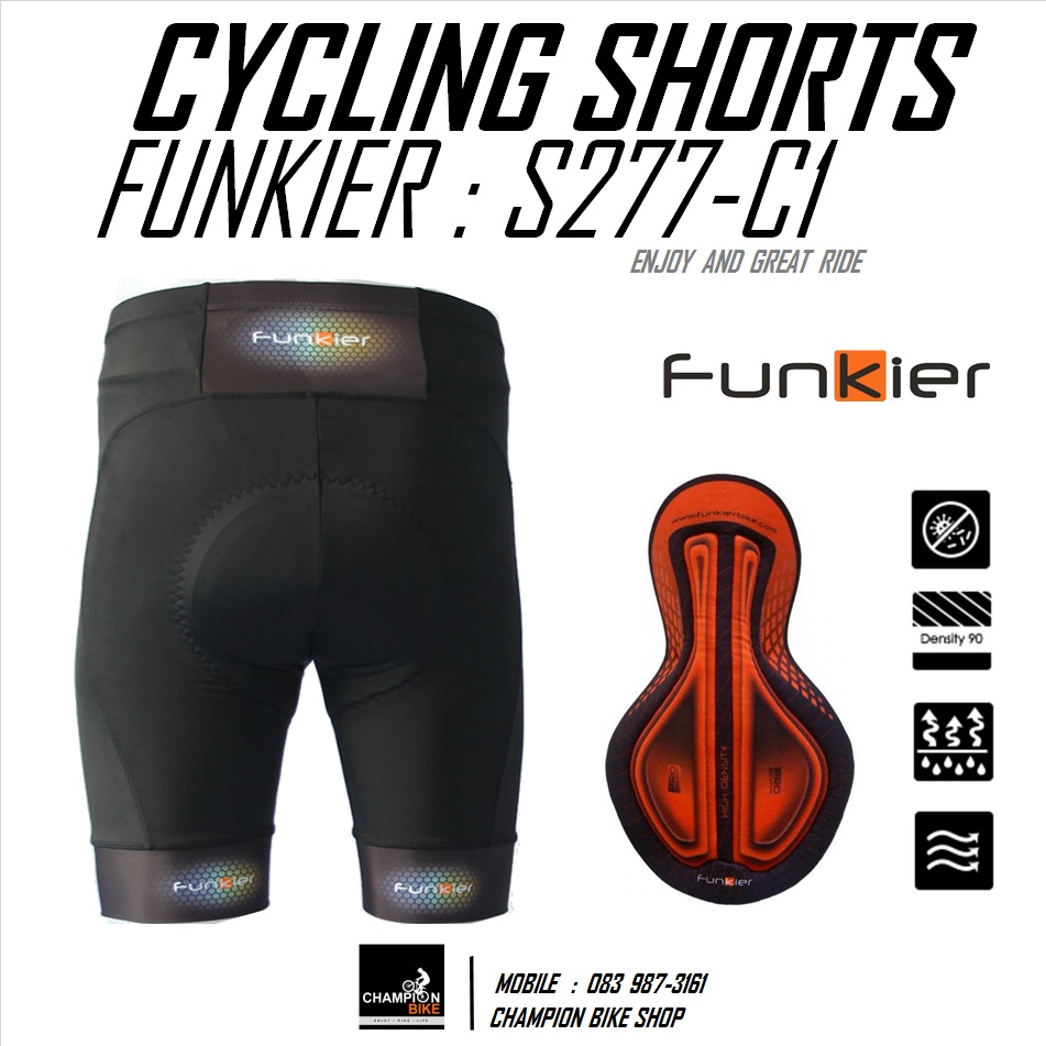 กางเกงปั่นจักรยาน ขาสั้น FUNKIER : S277-C1 MATOVA PRO CYCLING SHORTS เป้าโปร