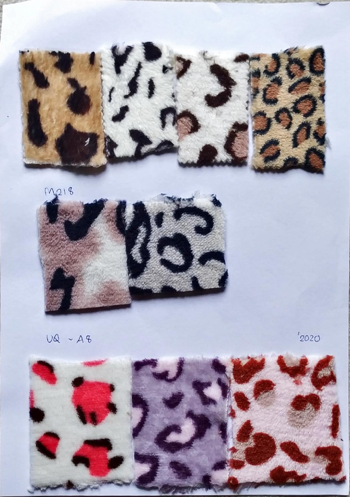 ผ้าขนสั้นสองหน้าลายเสือ น่ารัก coral fleece print ผ้าทำผ้าห่ม ผ้าทำหมอน ผ่้าทำเสื้อคลุม ผ้าทำเสื้อหนาว หน้าผ้า 62'