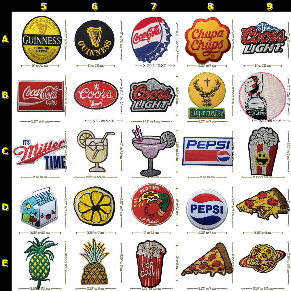 ตัวรีดติดเสื้อ เครื่องดื่ม ผลไม้ Popcorn น่ารัก Jacket Iron on Patch (บอกลายที่ต้องการทางแชท)