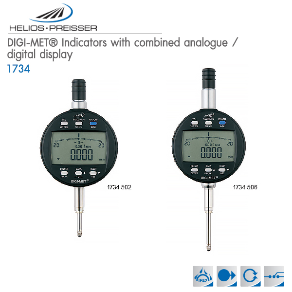 HELIOS-PREISSER,DIGI-MET indicators with combined analogue digital display,1734