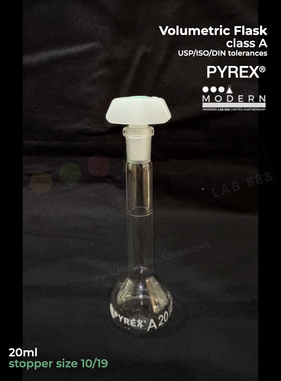 ขวดวัดปริมาตร / Volumetric Flasks, Class A (Batch Certificate), PYREX