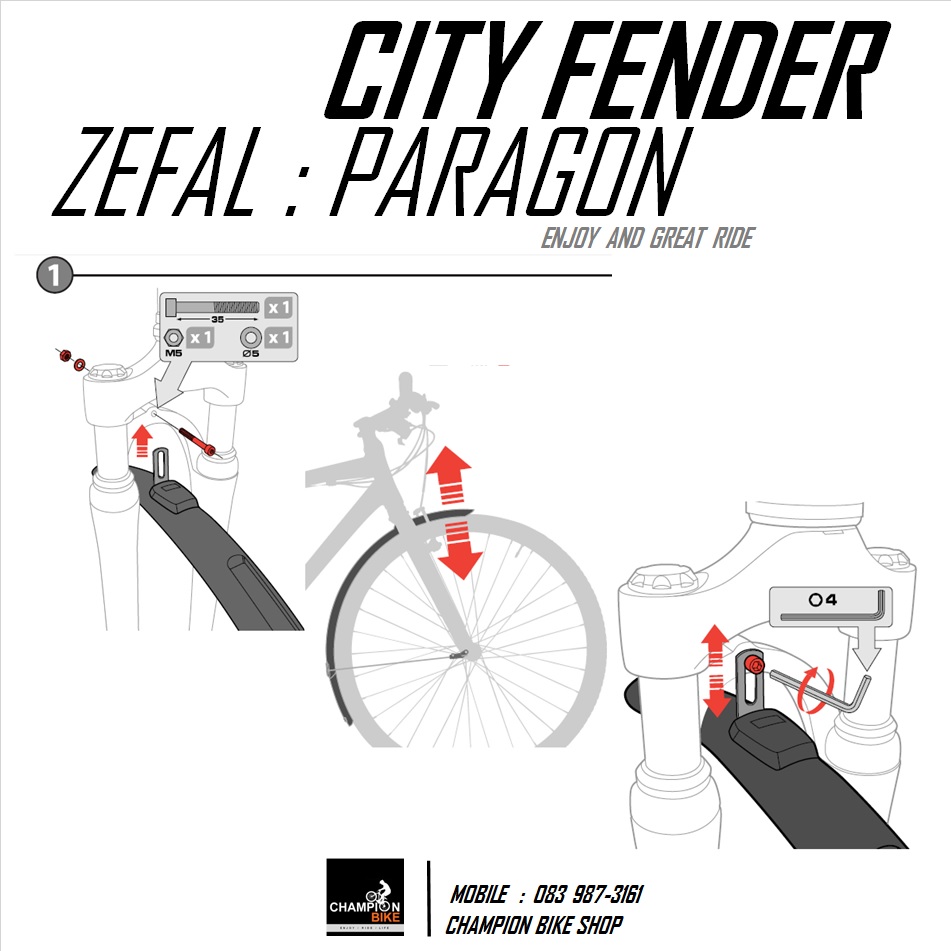 บังโคลนจักรยาน ZEFAL : PARAGON C50 FENDER CITY & HYBRID BIKE 26", 27.5", 650B & 700c หน้ากว้าง 52mm