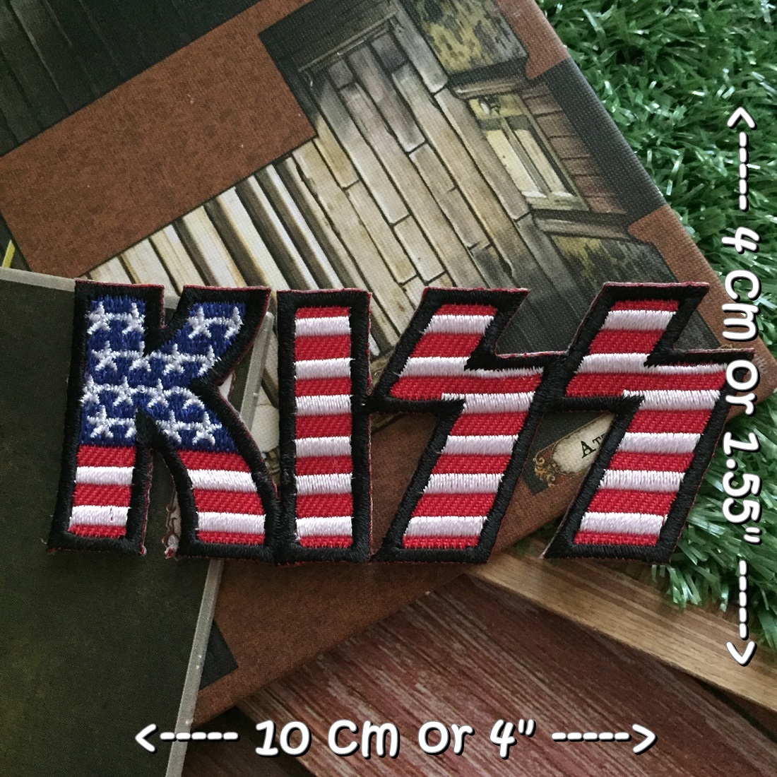 Kiss วงดนตรี ร็อค เฮฟวี่เมทัล พังค์ ตัวรีดแบบปัก อาร์มปัก ตัวรีดติดเสื้อ ตัวรีด ติดกระเป๋า ติดหมวก ติดแจ๊คเก็ต Rock Iron on Embroidered Patch