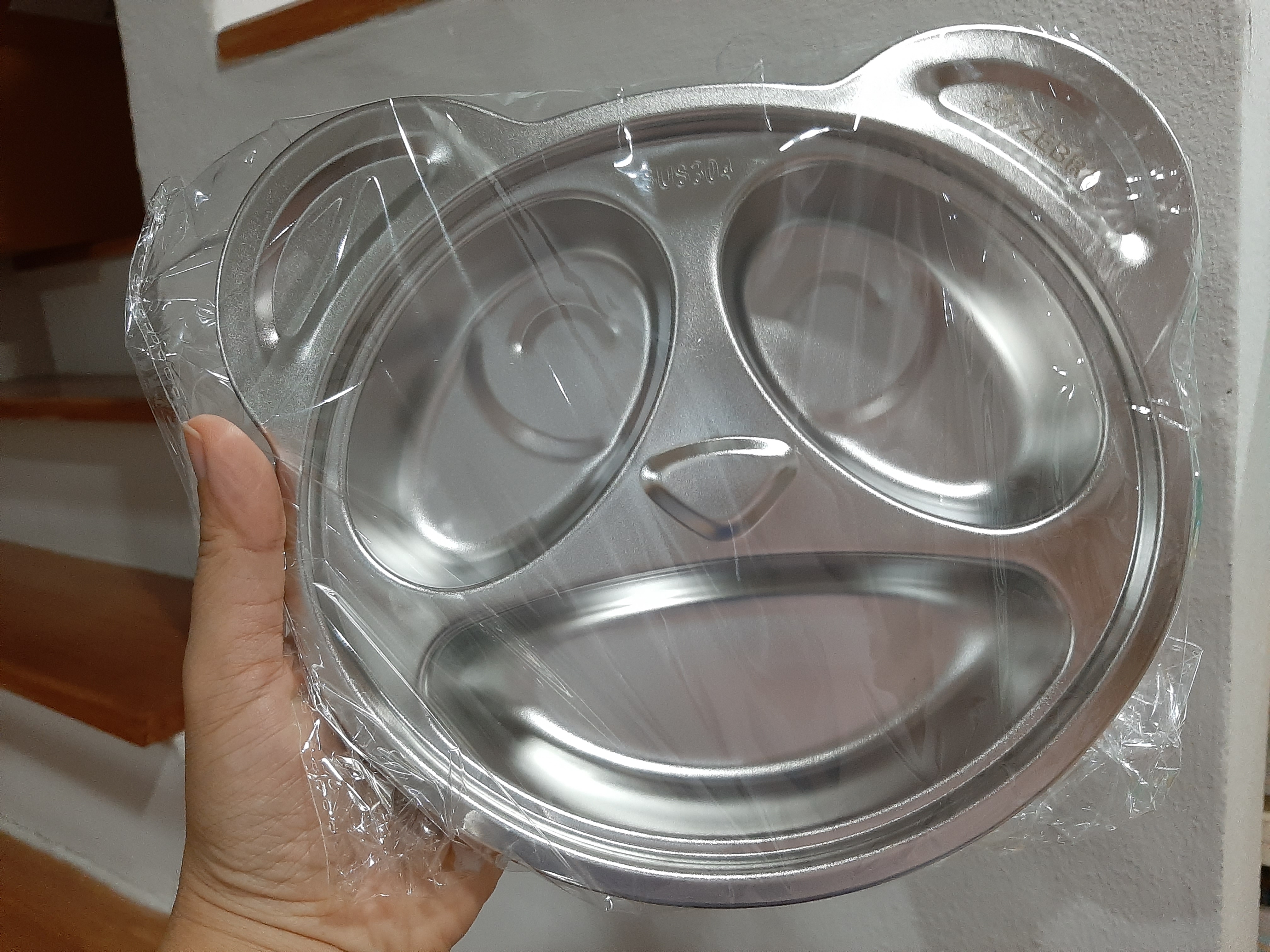 Zebra ถาดหลุม สแตนเลส คิดดี้ รูปหมี 20 ซม. ตราหัวม้าลาย