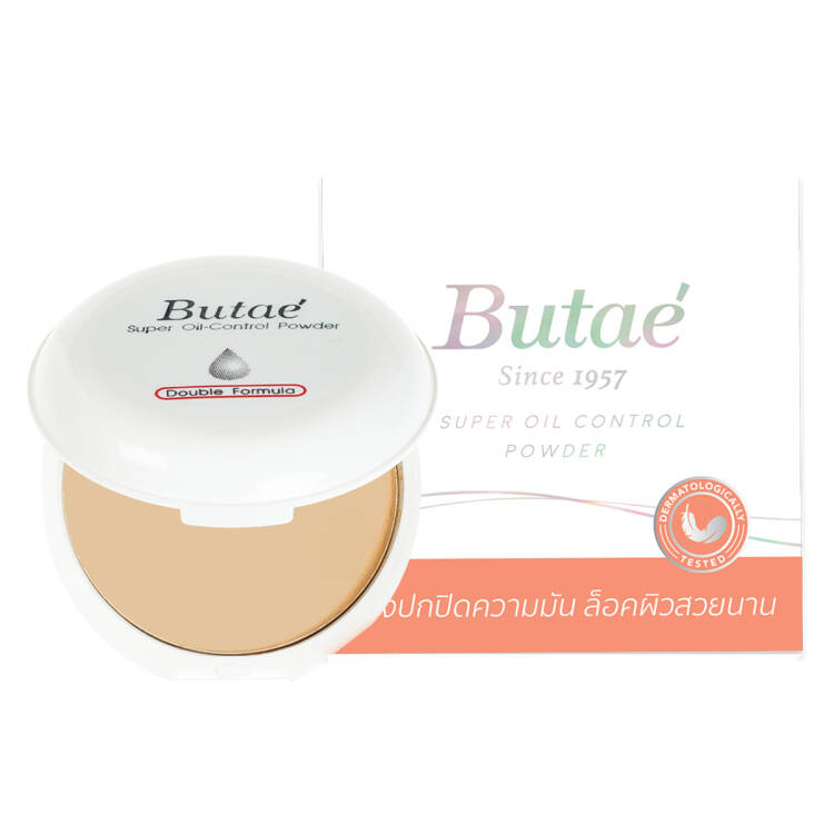 Butae Super Oil-Control Powder 13g. แป้งตลับอัดแข็งบูเต้ ซุปเปอร์ ออยล์ คอลโทรล พาวเดอร์ แป้งพัฟสูตรคุมความมัน เบอร์ 2
