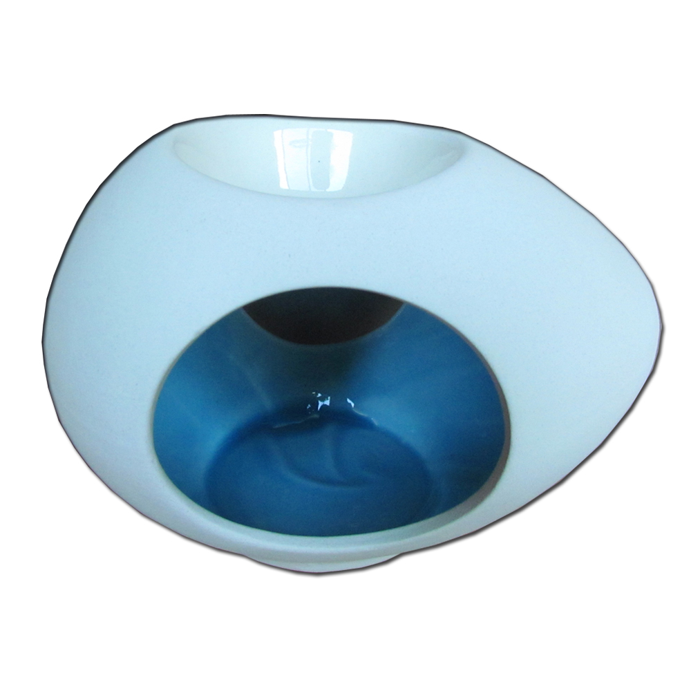 SenOdos เตาเผาน้ำมันหอมระเหย เซรามิค รูปทรงไข่ (สีฟ้า) / Handmade Ceramic Essential Oil Burner (Egg Shape)