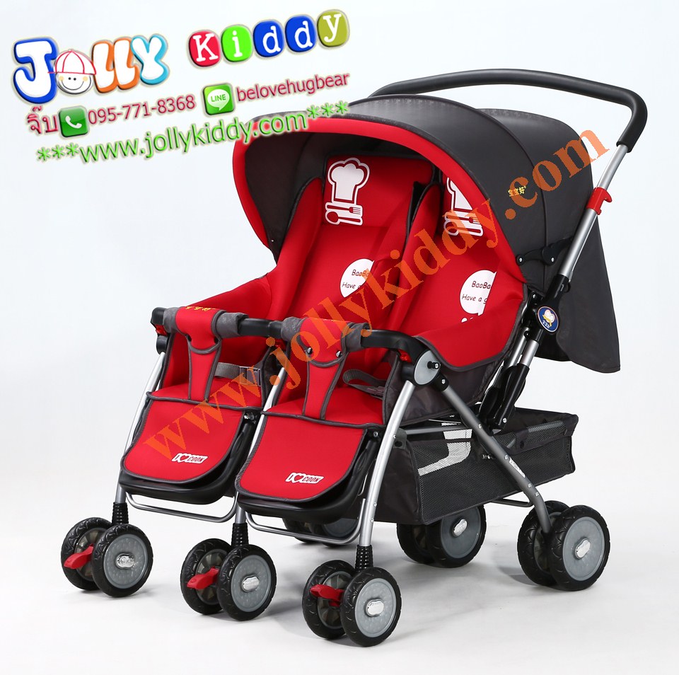 C10191 รถเข็นเด็ก น้องคู่แฝด ฺBaby I Love รุ่น703R สีแดง