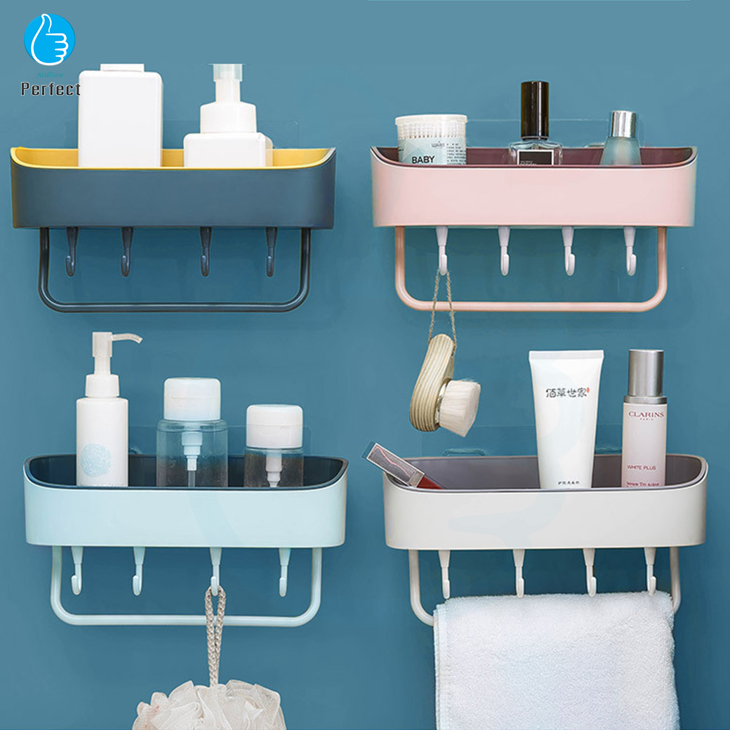 ชั้นวางของในห้องน้ำ ชั้นแขวนผนัง ชั้นเก็บของในห้องน้ำ ไม่ต้องเจาะผนังห้องน้ำ รุ่น Bathroom shelf 05