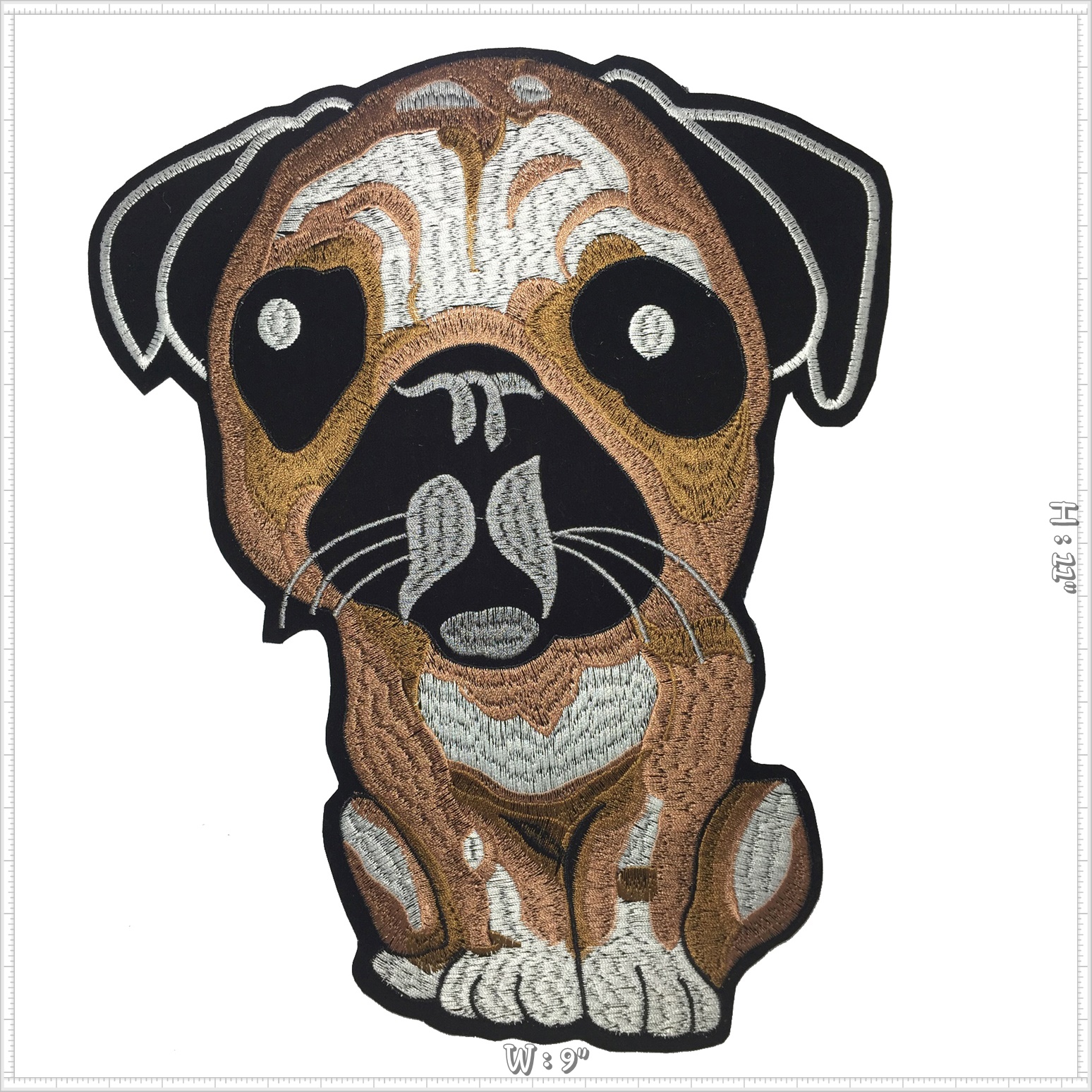 หมาน้อยน่ารัก ตัวรีดติดเสื้อ อาร์มรีด อาร์มปัก ตกแต่งเสื้อผ้า หมวก กระเป๋า แจ๊คเก็ตยีนส์ Embroidered Iron on Patch ขนาดใหญ่