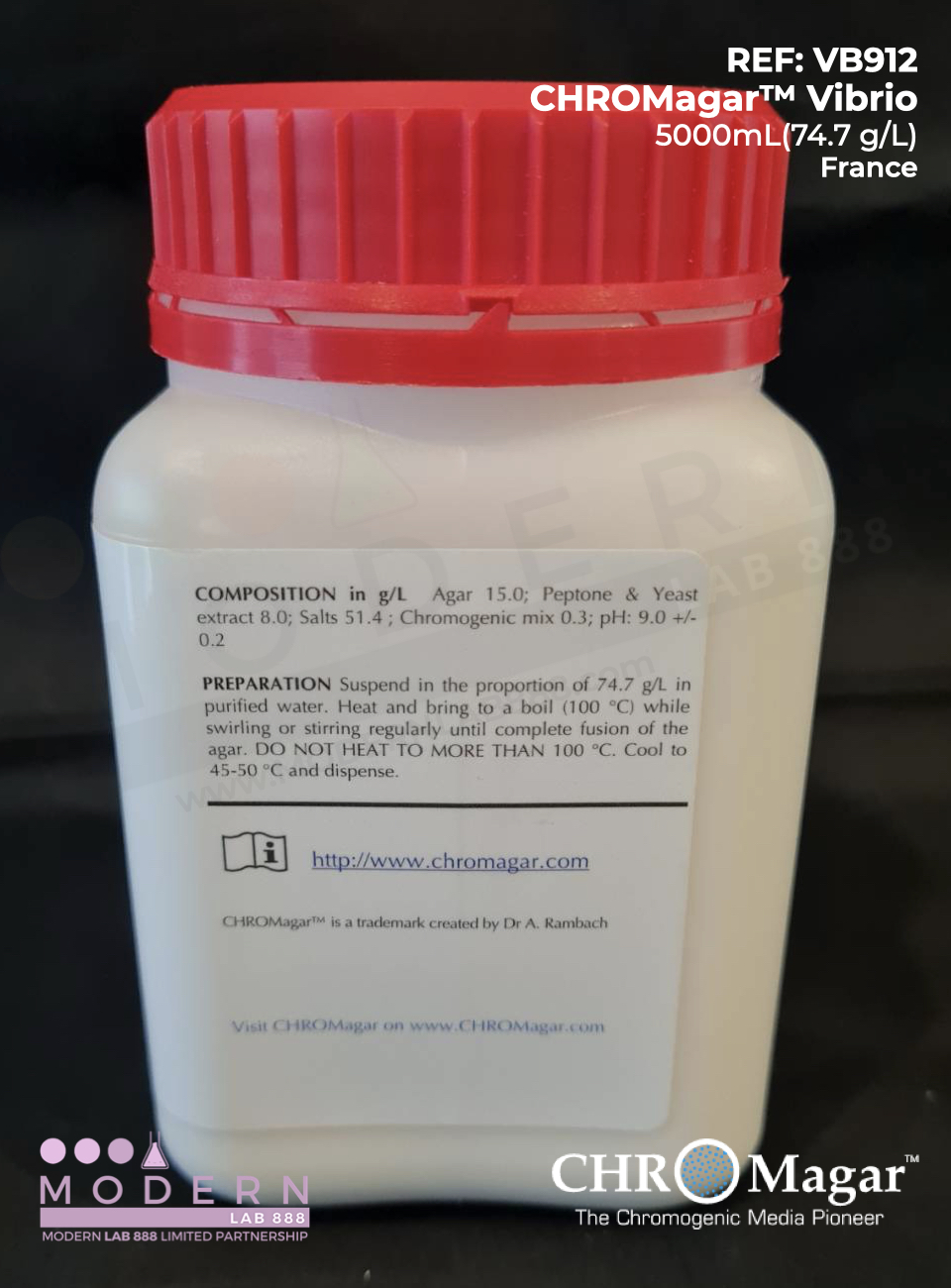 CHROMagar™ Vibrio, 5000mL (373.5 กรัม) 74.7g/L