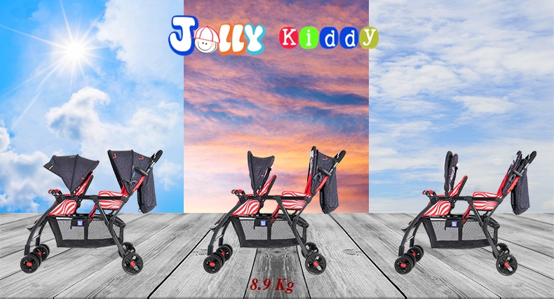 C10197 รถเข็นเด็กแฝด Gmini-705 รถเข็นพี่น้อง สองตอน ดีไซน์ทันสมัย