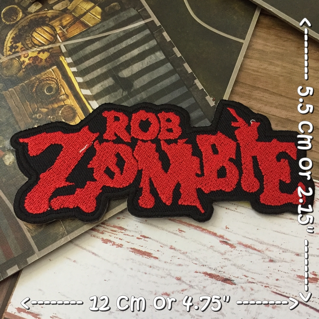 Rob Zombie ตัวรีดติดเสื้อ อาร์มรีด อาร์มปัก ตกแต่งเสื้อผ้า หมวก กระเป๋า แจ๊คเก็ตยีนส์ Rock Iron on Embroidered Patch