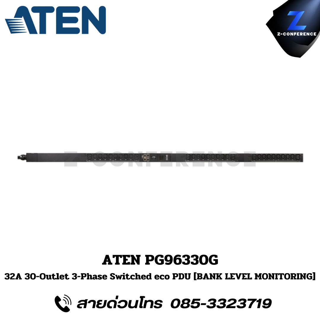 ATEN PG96330G 32A 30-Outlet 3-Phase Switched eco PDU Power Distribution Unit ระบบ ปิด-เปิด ไฟฟ้าอัจฉริยะ