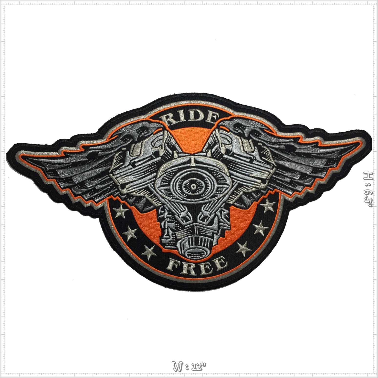 อินทรีย์ ไบค์เกอร์ ตัวรีดติดเสื้อ อาร์มรีด อาร์มปัก ตกแต่งเสื้อผ้า หมวก กระเป๋า แจ๊คเก็ตยีนส์ Embroidered Iron on Patch ไซส์ใหญ่