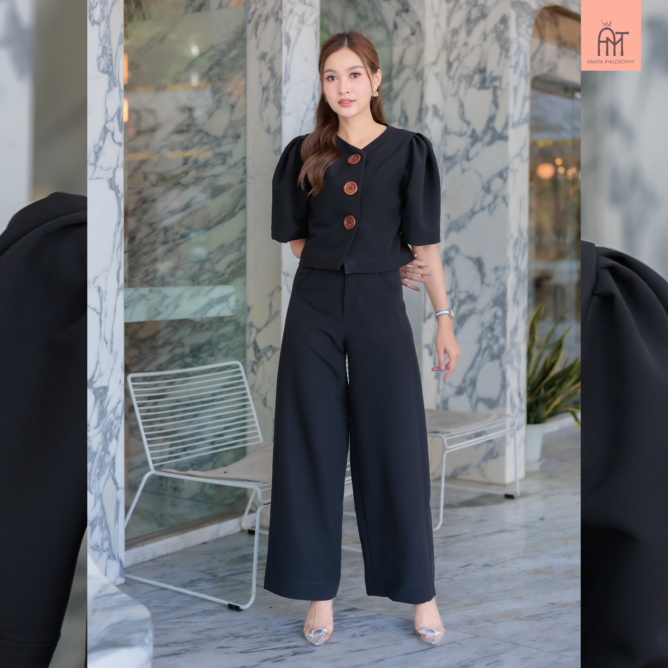 AMATA เสื้อ SAIMARA สีดำ