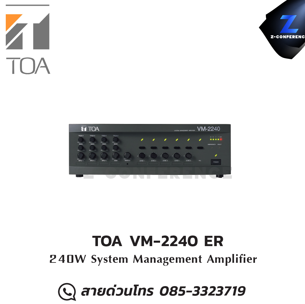 TOA VM-2240 เครื่องผสมสัญญาณเสียงแบบ แอมป์ , amplifier, power amp, power amplifier