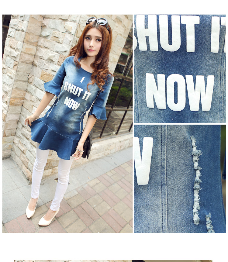 เสื้อตัวยาว หรือมินิเดรส ผ้ายีนส์ ส่งฟรี ems