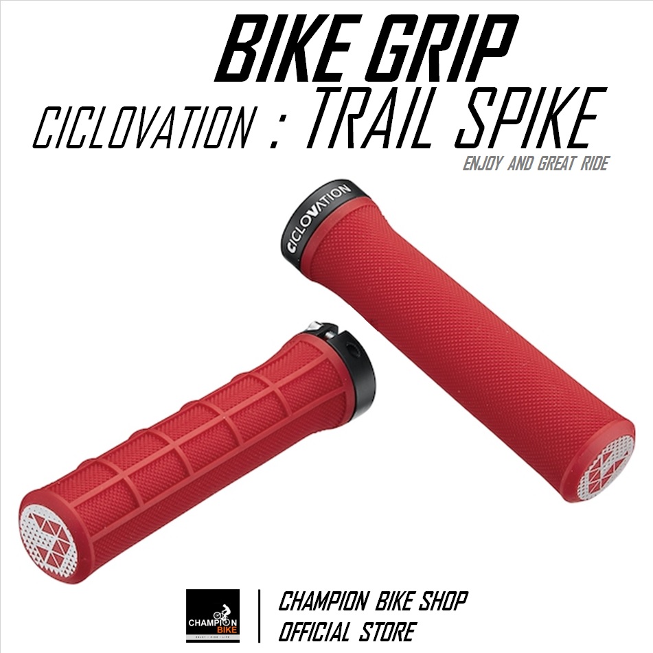 ปลอกแฮนด์จักรยาน CICLOVATION : TRAIL SPIKE CONICAL BIKE GRIP สีแดง