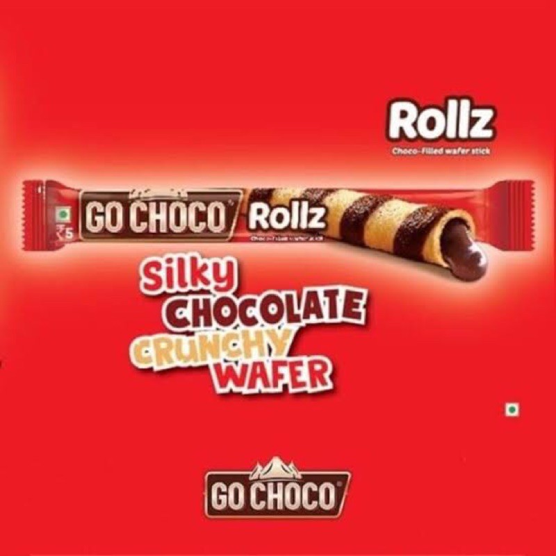 Go Choco Rollz โก ช็อคโก้ โรล 320 กรัม (กล่อง 20 แท่ง) เวเฟอร์โรลช็อกโกแลต เวเฟอร์สติ๊กสอดไส้ครีมช็อกโกแลต โกช็อคโก้ โรล