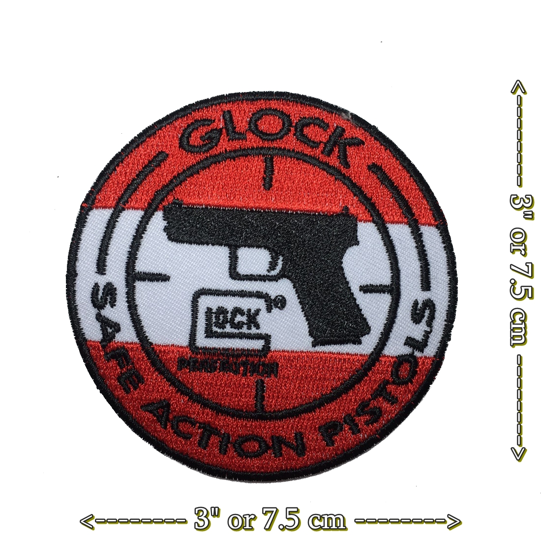 Glock ตัวรีดติดเสื้อ อาร์มรีด อาร์มปัก ตกแต่งเสื้อผ้า หมวก กระเป๋า แจ๊คเก็ตยีนส์ Badge Embroidered Iron on Patch