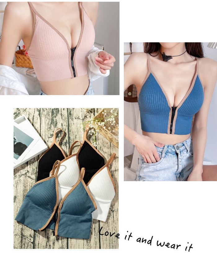NA202 เสื้อบราสายเดี่ยวเอวลอยเซ็กซี่ ด้านในเป็นฟองน้ำถอด-ใส่ได้ ด้านหน้าเป็นซิปรูดผ่ากลางตามรูปเลยค่ะ