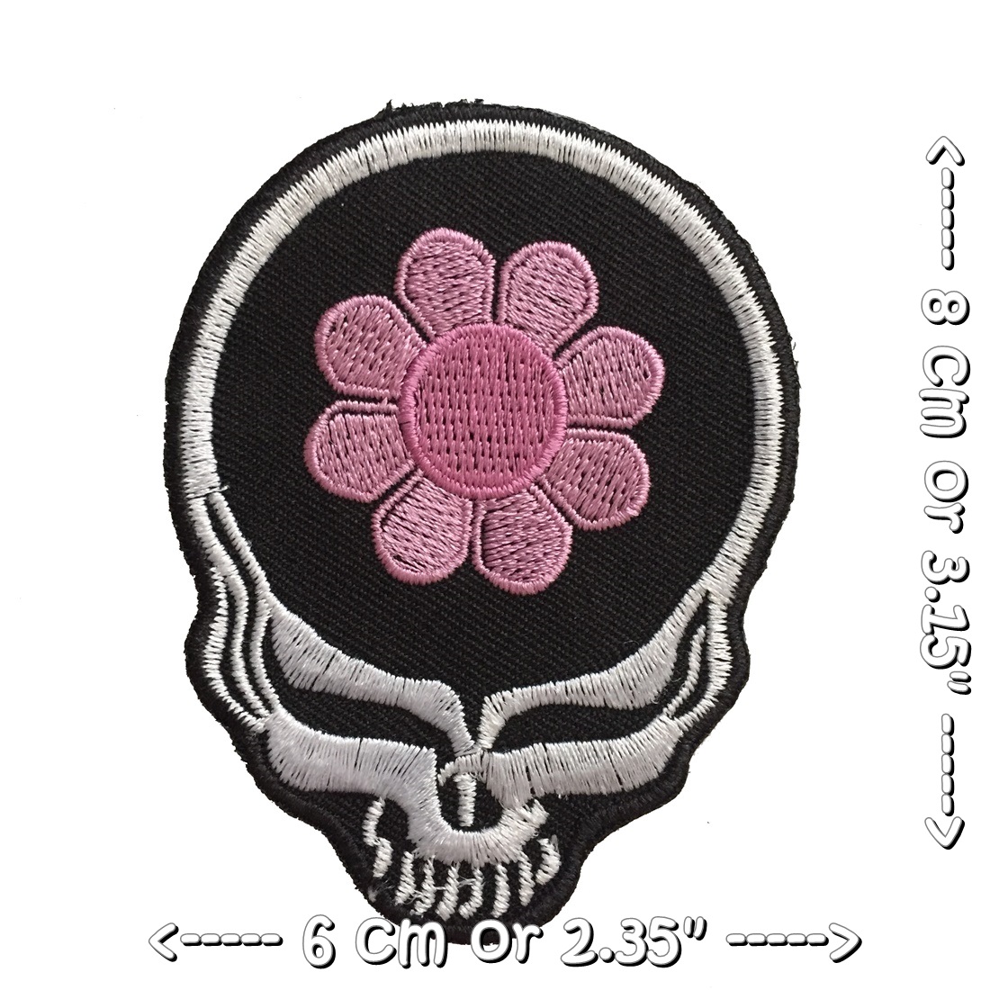 Grateful Dead หัวกะโหลก ดอกไม้ เกรทฟูล เดด วงดนตรี ร็อค เฮฟวี่เมทัล พังค์ ตัวรีดแบบปัก อาร์มปัก ตัวรีดติดเสื้อ ตัวรีด ติดกระเป๋า ติดหมวก ติดแจ๊คเก็ต Rock Iron on Embroidered Patch