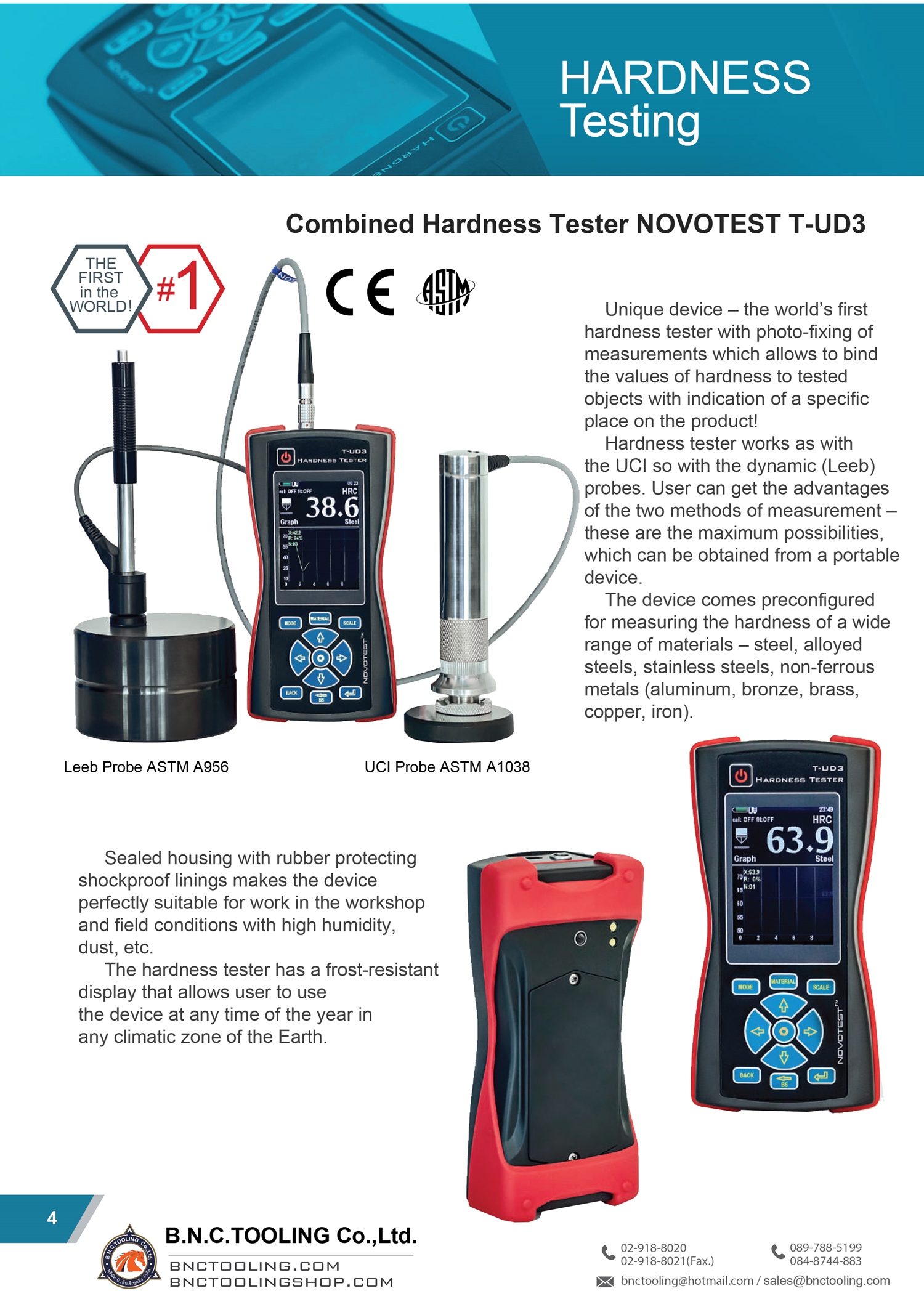 NOVOTEST,Combined Hardness Tester NOVOTEST,T-UD3