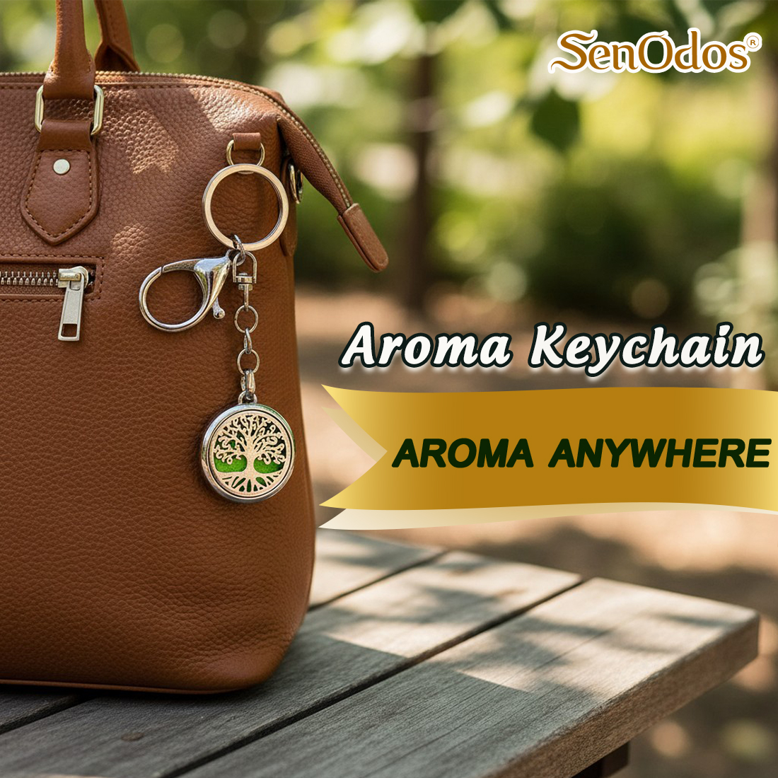 SenOdos น้ำมันหอมระเหยแท้ กลิ่นไพน(สน) Pine Essential Oil 10ml + น้ำหอมพกพา น้ำหอมในรถ พวงกุญแจน้ำหอม (Aroma Keychain / Car Perfume Keyring) ที่ห้อยกระเป๋า ที่ห้อยพวงกุญแจ