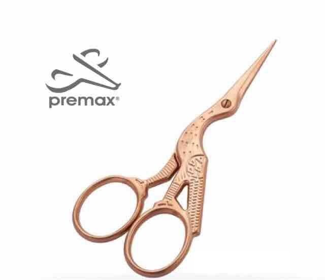 Premax กรรไกรนกกะเรียน pink gold ขนาด 3.5 นิ้ว Italy