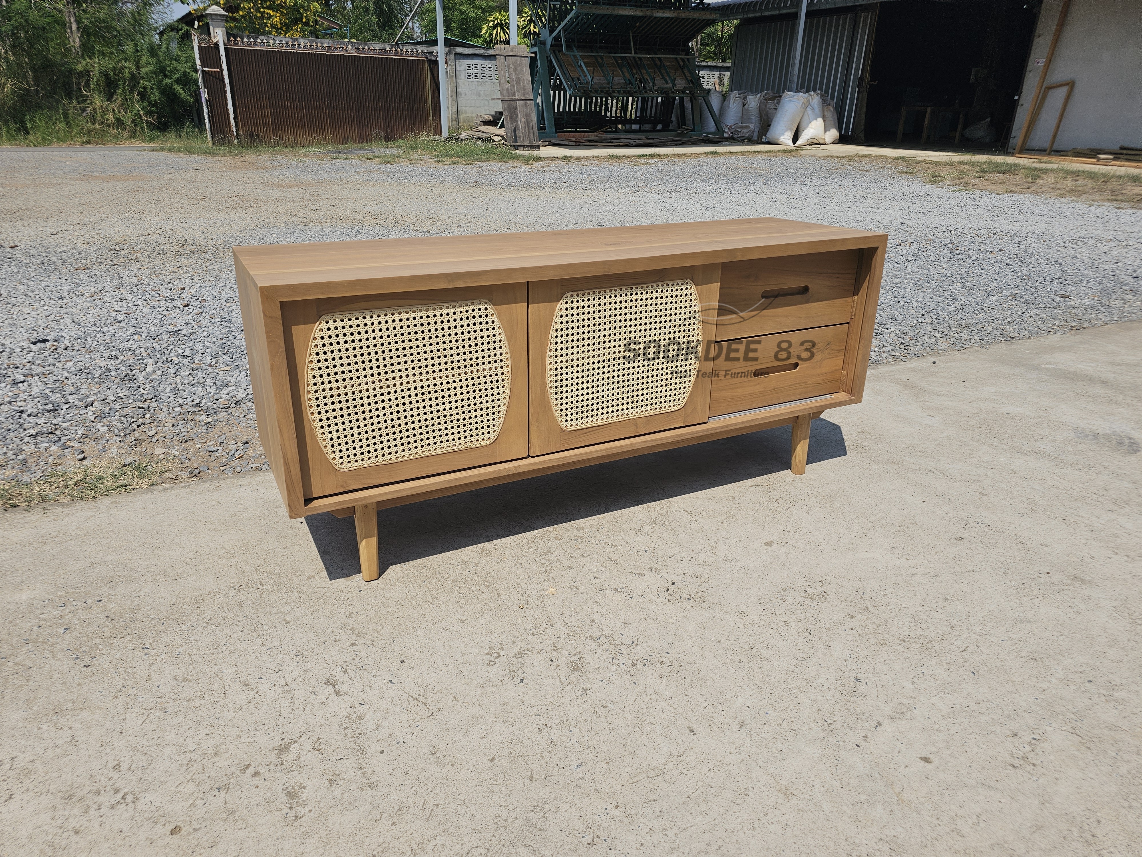 ตู้เก็บของบานหวายสไลด์ (สีสัก)