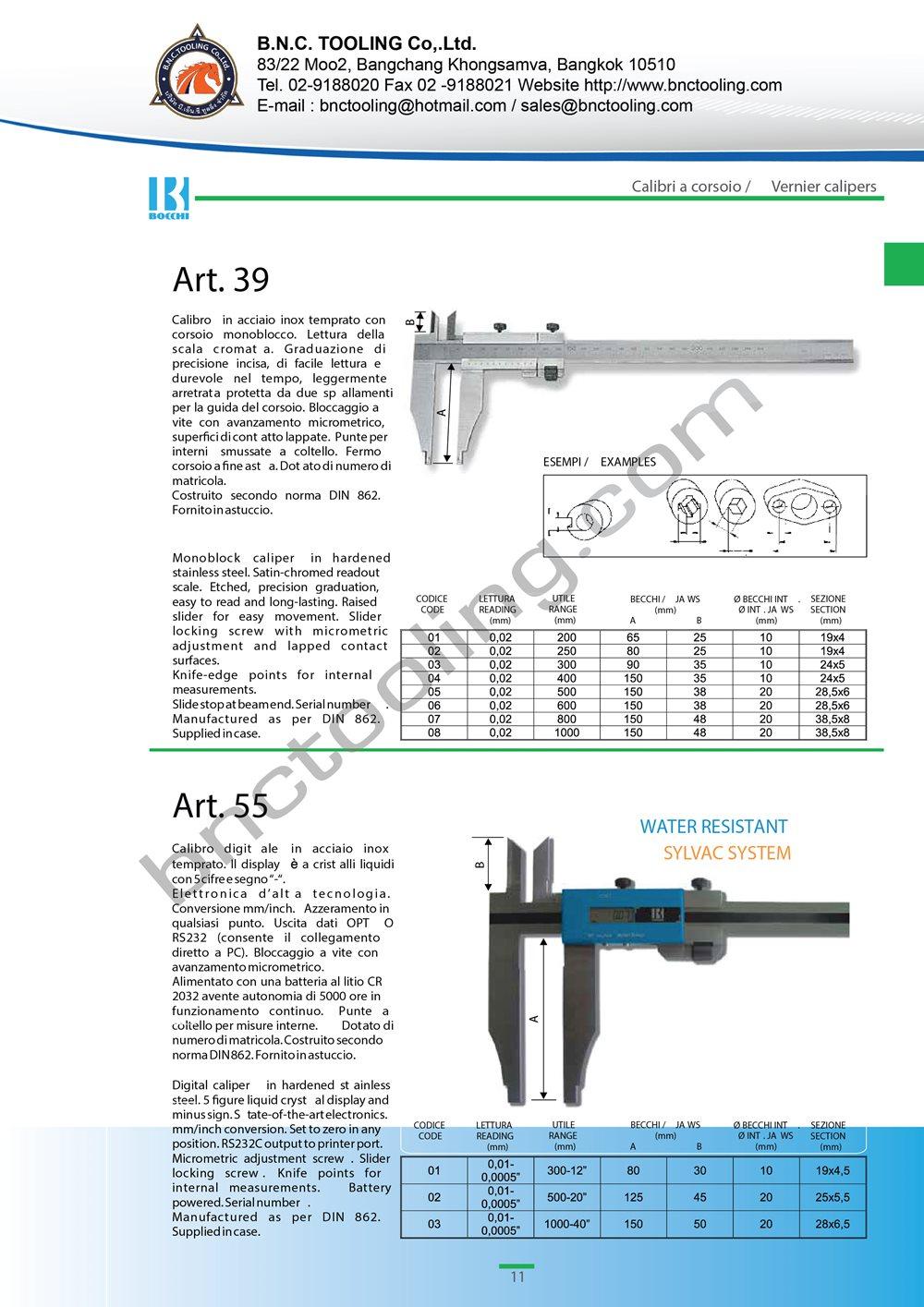 BOCCHI,Caliper for internal measurements,Art-39