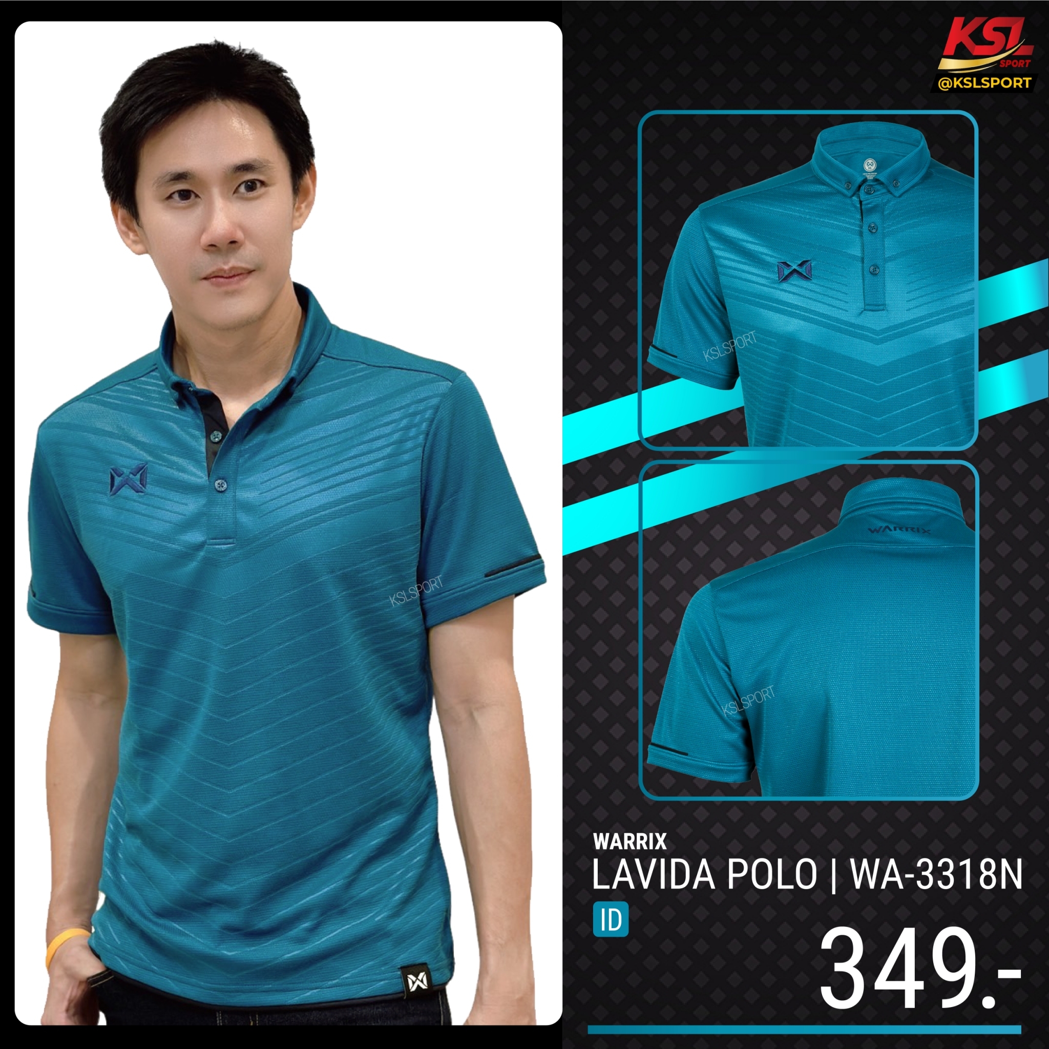 Warrix เสื้อโปโล วาริกซ์แขนสั้น พิมพ์ลาย วอริกซ์ WA-3318N 3318 LAVIDA สีใหม่ ทอง,คราม,เทา,น้ำเงิน,ฟ้าอ่อน ใส่สบาย ไม่ต้องรีด
