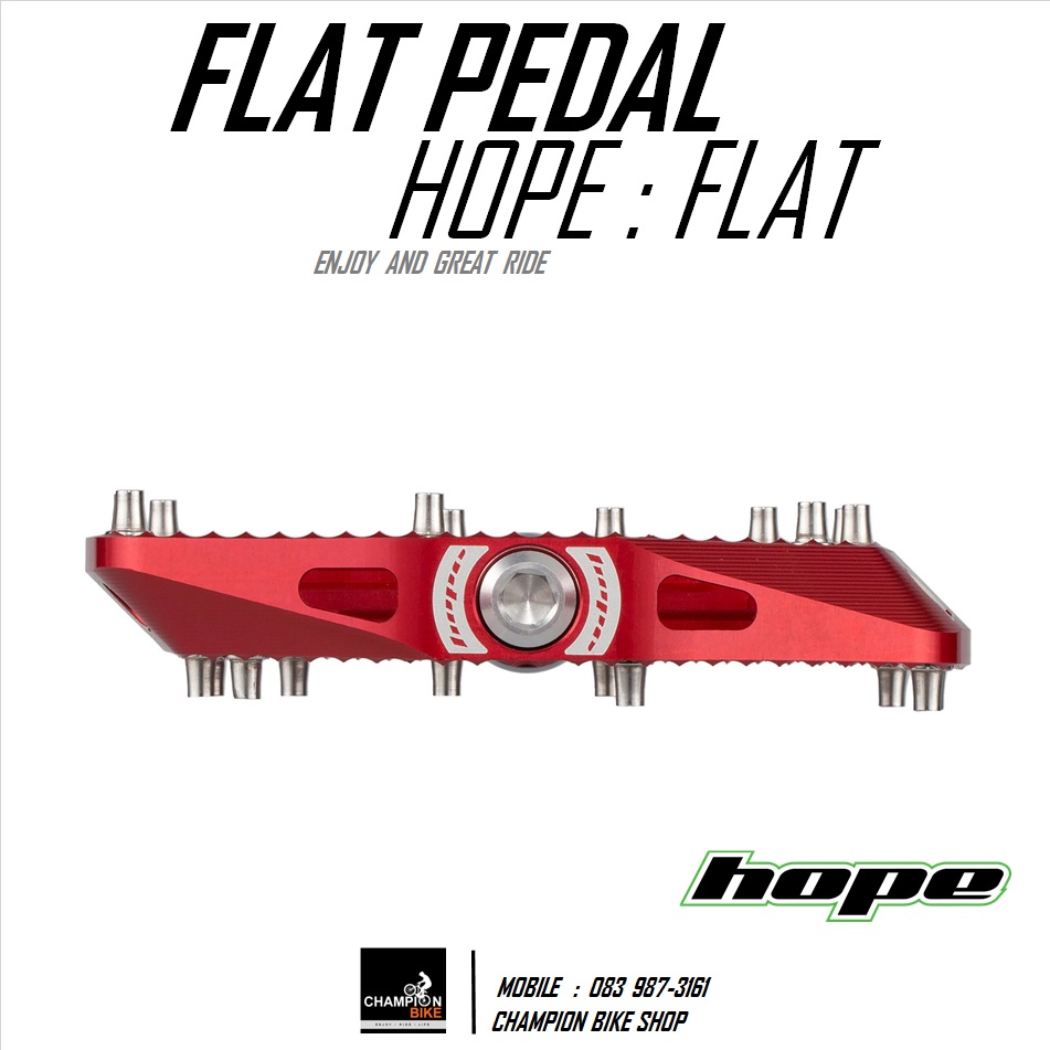 บันได HOPE : MTB FLAT PEDALS สีแดง