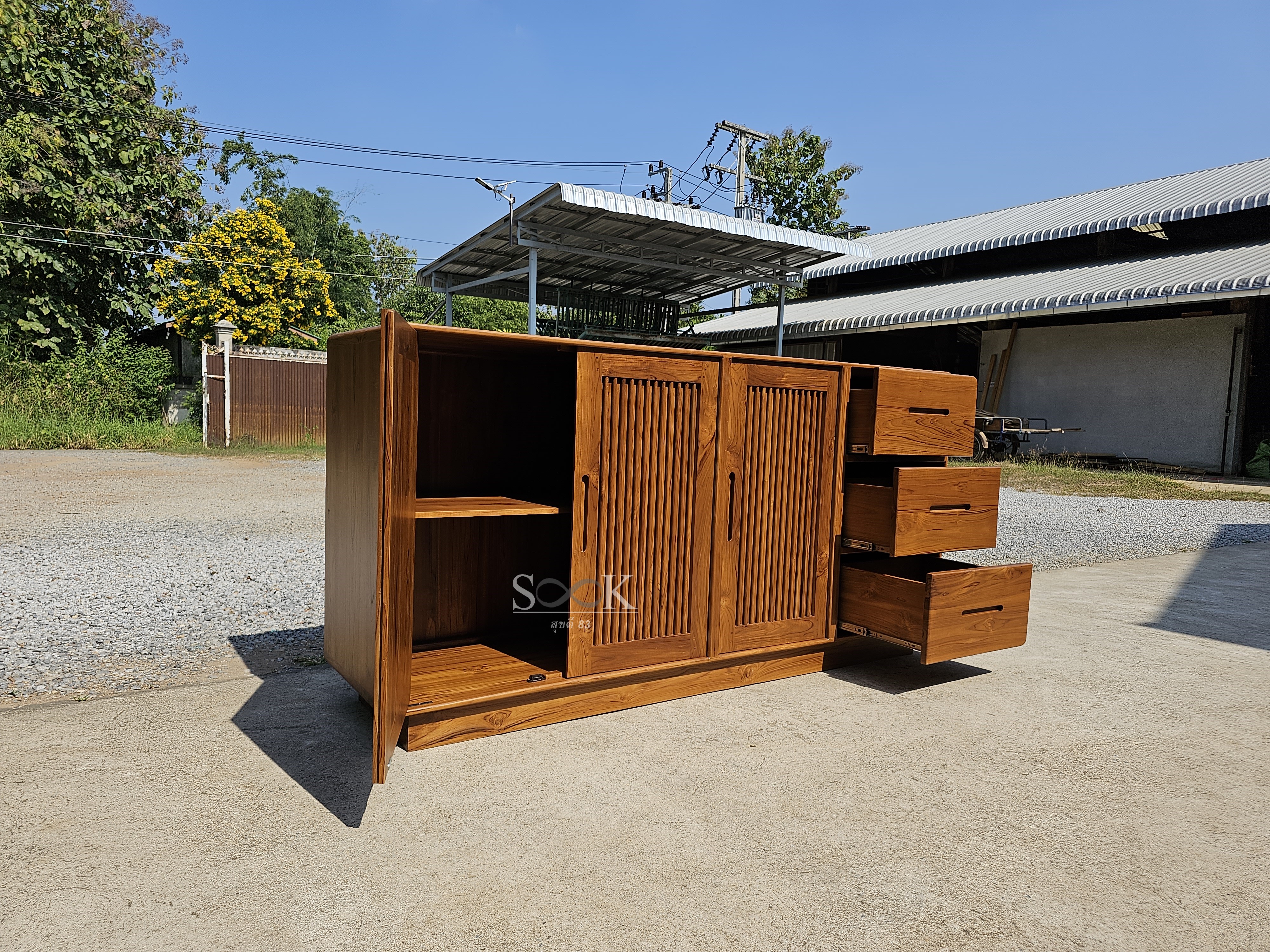 ตู้ไซด์บอร์ดเก็บของวางทีวี