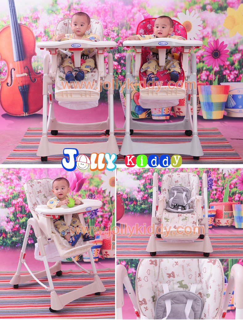 C10153 เก้าอี้นั่งกินข้าว ป่อนข่าวเด็ก Tower chair ปรับเอนเปลนอนได้ สีเขียว