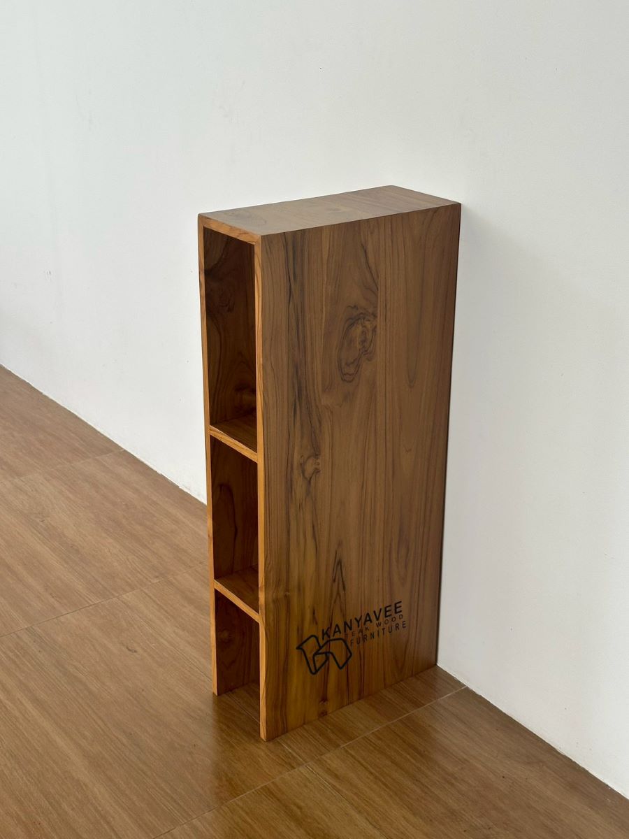 ชั้นวางของมินิไม้สัก สีธรรมชาติ