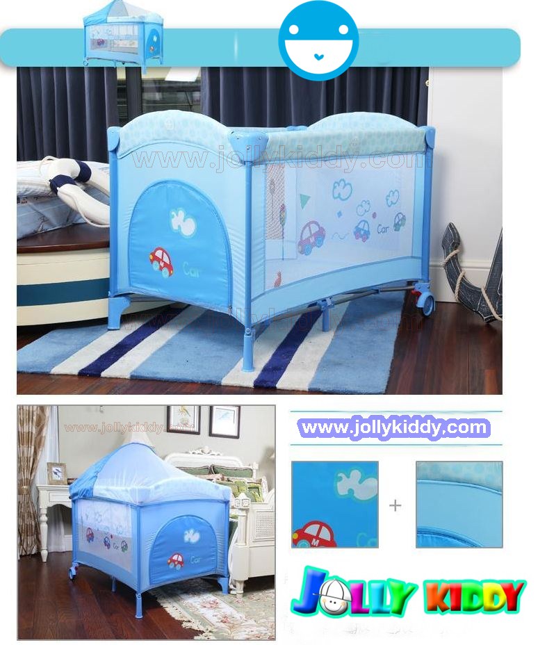 ฺB10103 เตียงplaypen สะดวกพับเก็บได้ สินค้าใหม่คุณภาพดี A2 สีฟ้า