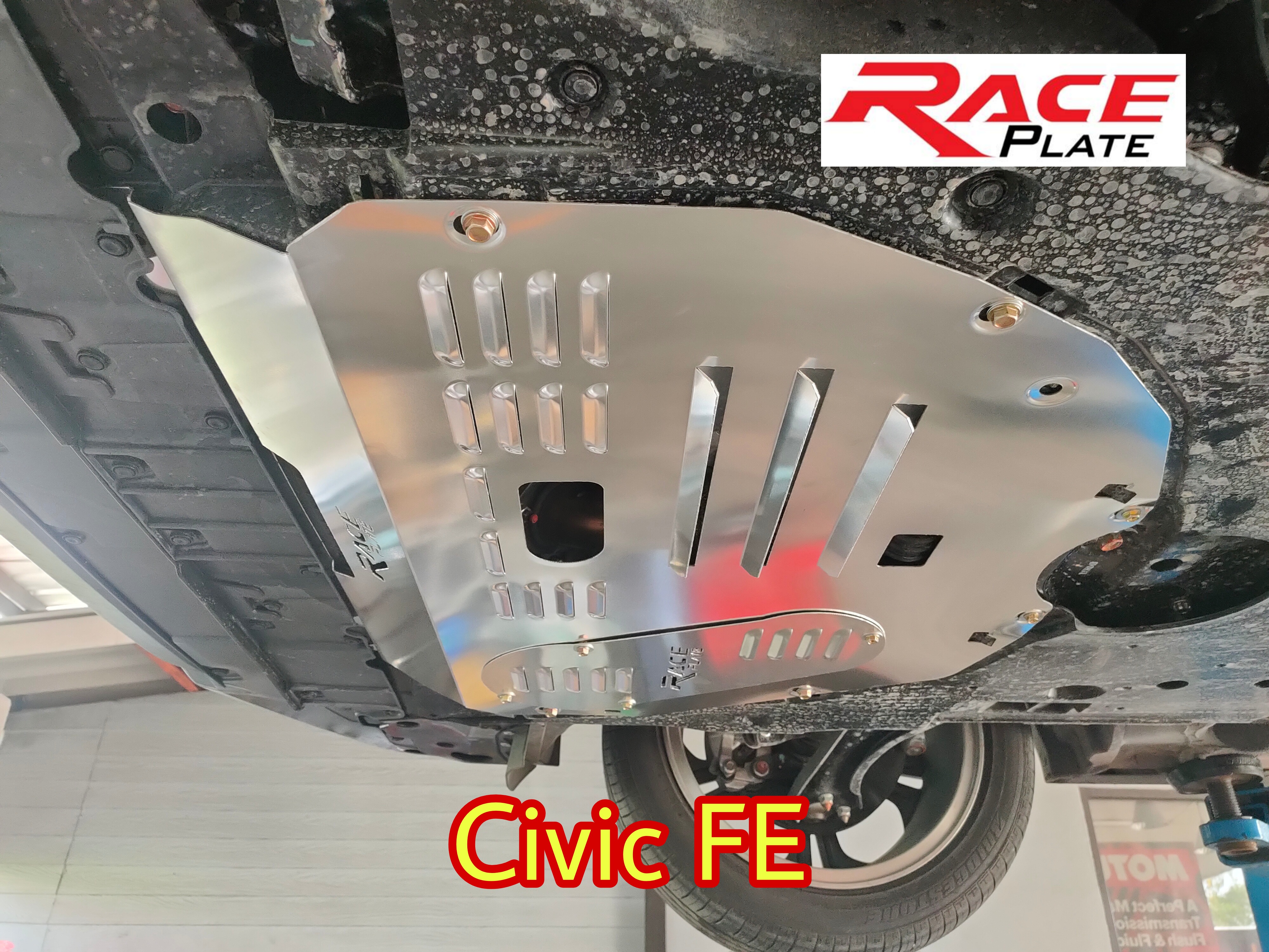 แผ่นปิดใต้ห้องเครื่องอลูมิเนียม Honda Civic Fe 2021 Raceplate_Undertray