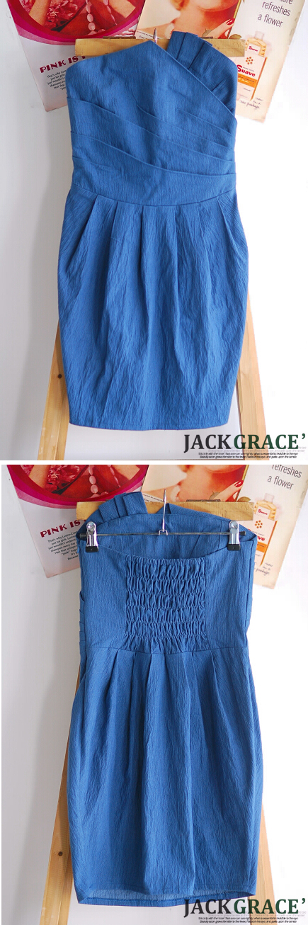 ชุดเดรสยีนส์เกาะอก ส่งฟรี ems