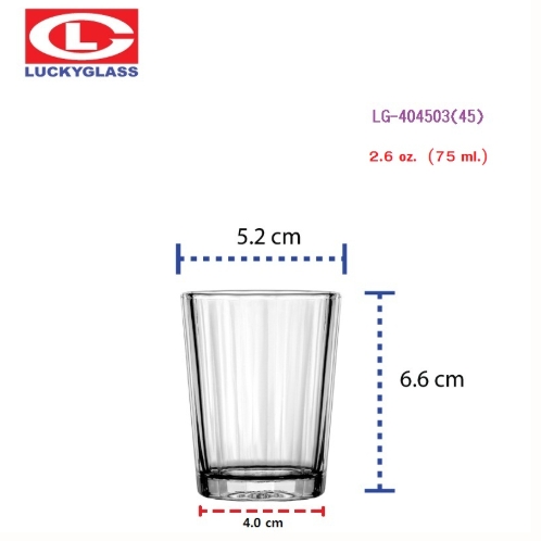(แพ็คโหล) แก้วลายริ้ว แก้วชอต Edo Shot Glass LG-404503 ตรา Luckyglass