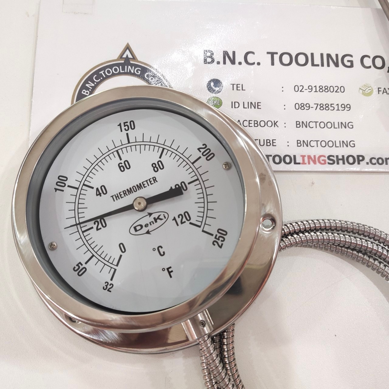 เกจวัดอุณหภูมิแบบท่อคะปิลลารี , ThermometerGauge, Denki DKW 4"1.5M Temp 0-120C x 1/2PT