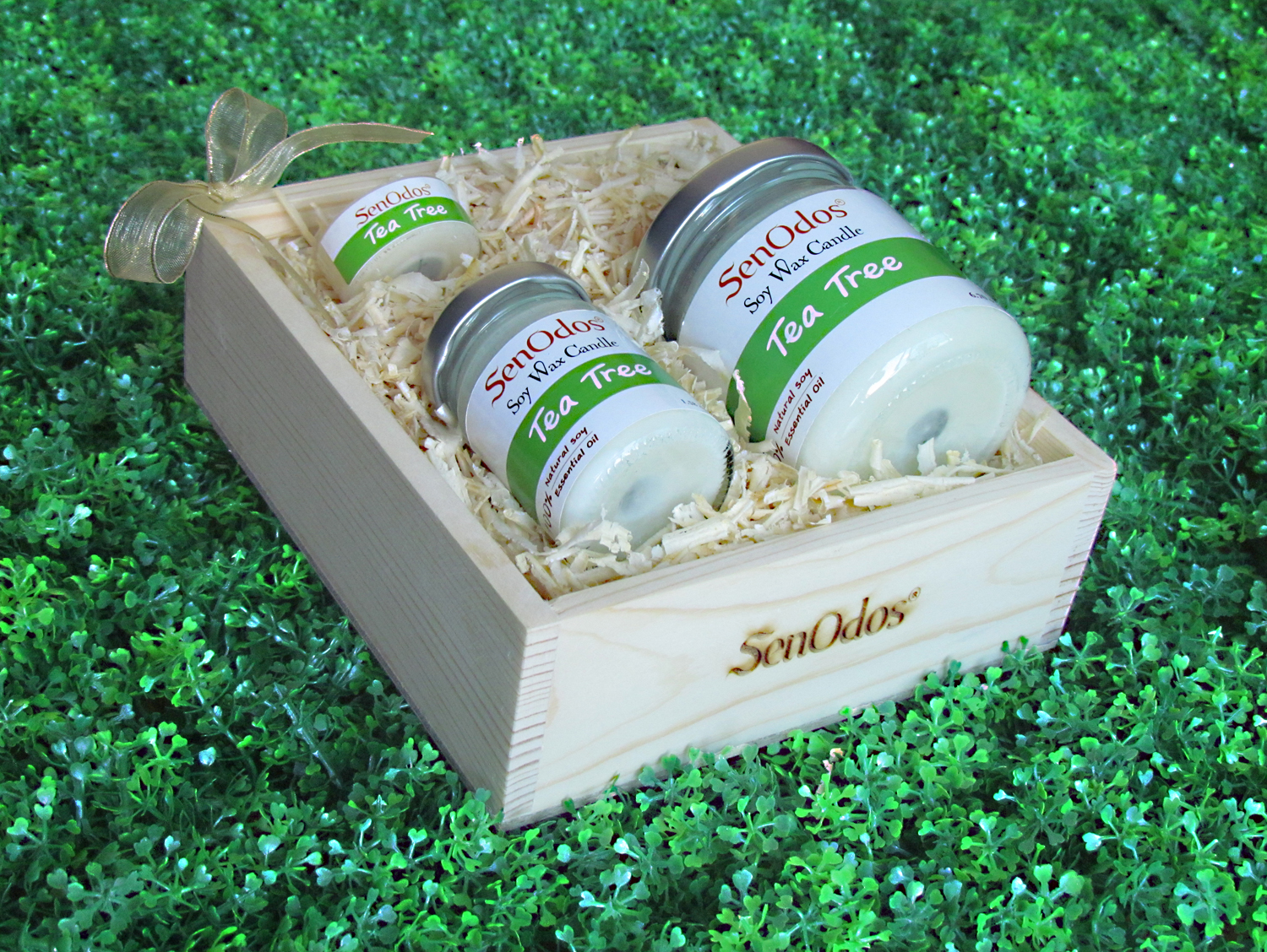 SenOdos Lover Set ชุดของขวัญ ชุดกิ๊ฟเซ็ต Gift Set เทียนหอม อโรม่า Tea Tree Scented Soy Candle Aroma Set ชุดเทียนกลิ่นทีทรีออยล์แท้ บรรจุในกล่องไม้สน รูปทรงเหลี่ยม สวยงาม คุณภาพดี นำเข้าจากนิวซีแลนด์