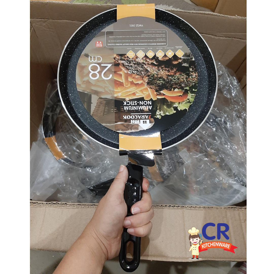 SARA กระทะแบน กระทะเคลือบ กระทะแพนเค้ก กระทะเครป 28 ซม