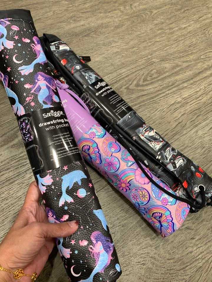 เป้รูด กันน้ำ Smiggle Drawstring Bag - Limitless- ดอกไม้ ม่วง