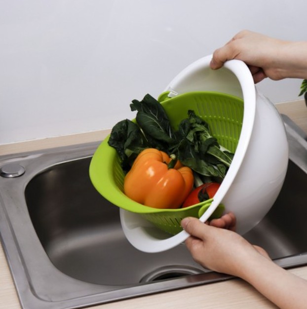 Micronware ตะแกรง คละสี ปราศจากสารก่อมะเร็ง (BPA Free) รุ่น 5122 (ขาว-เทา)